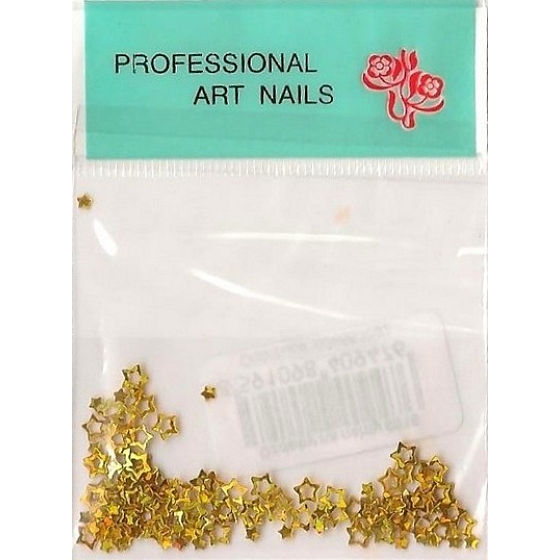 Professionelle Kunstnägel Nageldekorationen Sterne Gold 1 Packung