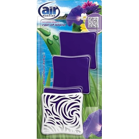 Air Menline Deo Bild Non Stop Eleganter Regen der Insel Gel Lufterfrischer 3 x 8 g