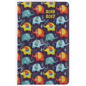 Albi Tagebuch Taschenschüler Mehrfarbige Elefanten 9,5 cm × 15,5 cm × 1,1 cm