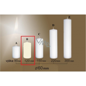 Lima Gastro Glatte Kerze Elfenbein Zylinder 60 x 120 mm 1 Stück