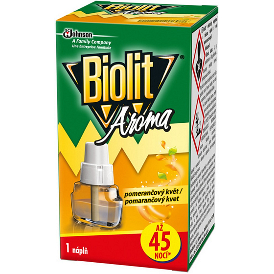 Biolit Aroma Elektrischer Verdampfer mit Orangenduft gegen Mücken 45 Nächte Nachfüllung 27 ml