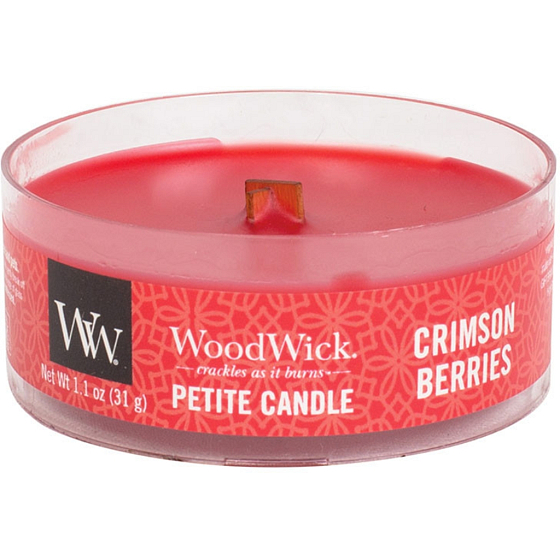 WoodWick Crimson Berries - Rowanberries mit Gewürzduftkerze mit Holzdocht zierlich 31 g