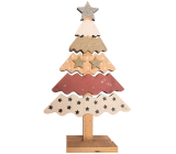 Weihnachtsbaum aus Holz mit Tupfen 24 cm