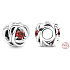 Charme Sterling Silber 925 Infinity Kreis der Ewigkeit Juli rot, Perle für Armband