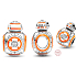 Sterling Silber 925 Marvel Star Wars Droide BB-8, Armband Perle