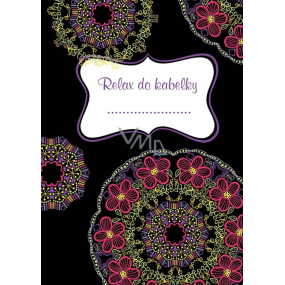 Ditipo Relax Handtasche Mandala rosa kreatives Notizbuch 16 Blätter, Format A6 15 x 10,5 cm