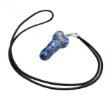Sodalit Penis amulet pro plodnost, přívěsek přírodní kámen ručně broušený 3 cm, kámen komunikace