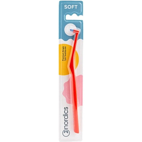 Nordics Premium Soft Einzelzahn-Bürste, rot 1 Stück