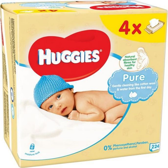 Huggies Reine Nassreinigungstücher 4 x 56 Stück