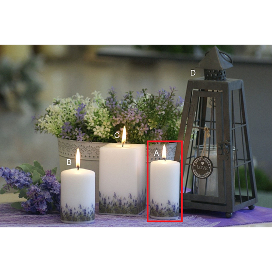 Lima Lavendel Duftkerze weiß Zylinder 50 x 100 mm 1 Stück
