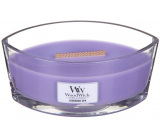 WoodWick Lavender Spa - Duftkerze Lavendel Spa mit breitem Holzdocht und Deckel, Glasboot 453 g