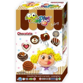 Jumping Clay Chocolate - Selbsttrocknende Modelliermasse der Bäckerei 45 g + Papiermodell + Make-up für Kinder ab 5 Jahren