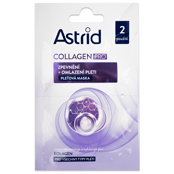 Astrid Collagen Pro Straffung + Verjüngung der Haut Maske für alle Hauttypen 2 x 8 ml