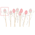 Plastikeieraussparung 4 cm + Spieße weiß-pink