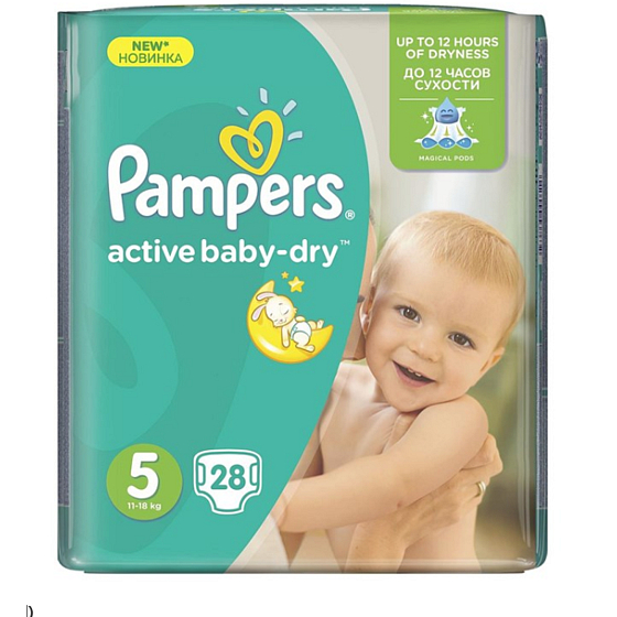 Pampers Active Baby Dry 5 Junior 11-18 kg Wegwerfwindeln 28 Stück