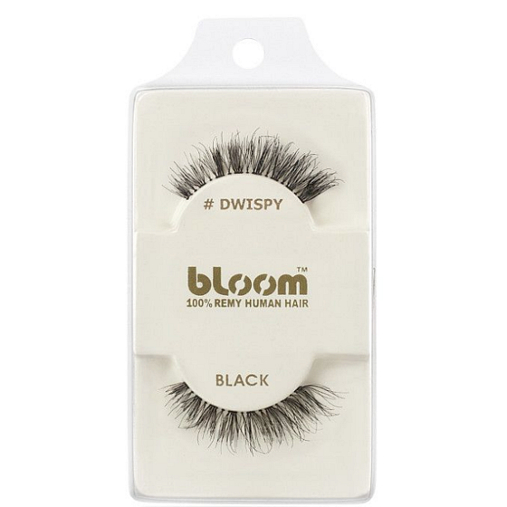 Bloom Natural klebrige Wimpern aus natürlichem Haar lockig schwarz DWispy