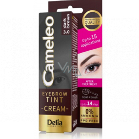 Delia Cosmetics Cameleo Cremige professionelle Augenbrauenfarbe, Ammoniakfrei 3.0 Dunkelbraun - Dunkelbraun 15 ml