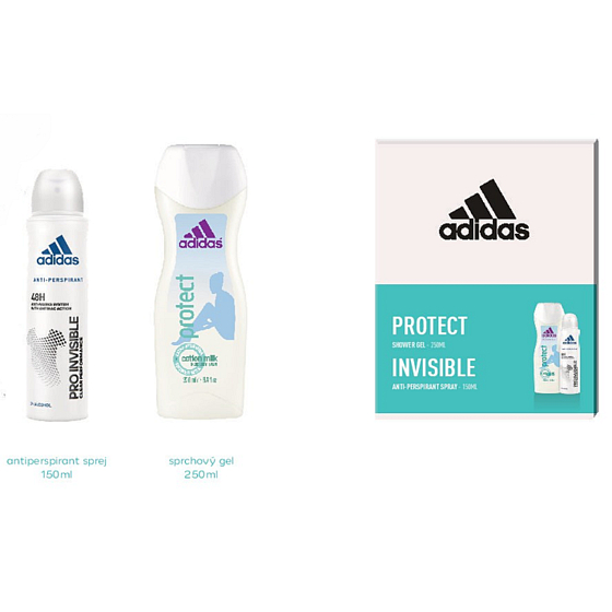 Adidas Pro Unsichtbares Antitranspirant Deodorant Spray für Frauen 150 ml + Duschgel 250 ml, Kosmetikset
