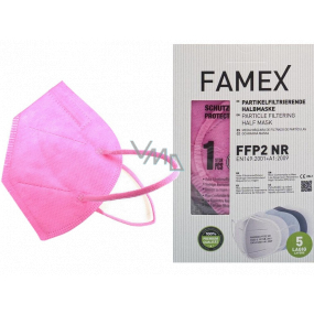 Famex Respirator Mundschutz 5-Schicht FFP2 Gesichtsmaske rosa 10 Stück