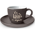 Nekupto Kafetearie Espressotasse mit Untertasse dunkel Time for coffee... anytime 100 ml