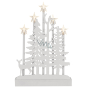 Emos Holzdekoration Weihnachtskerzenhalter Wald mit Sternen 24 x 35,5 cm, 5 LEDs, warmweiß