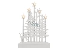 Emos Holzdekoration Weihnachtskerzenhalter Wald mit Sternen 24 x 35,5 cm, 5 LEDs, warmweiß