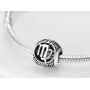 Jungfrau, Tierkreiszeichen, Anhänger für Armband aus Silber + Zirkonia, Kugel 9 mm 1 Stück