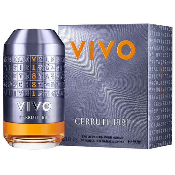 Cerruti 1881 Vivo parfémovaná voda pro muže 60 ml – elegantní flakón s moderním designem v průhledné skleněné lahvi