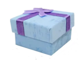 Krabička karton s houbičkou na šperky s mašlí modrá 4 x 4 x 2,5 cm