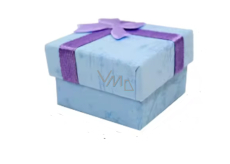 Krabička karton s houbičkou na šperky s mašlí modrá 4 x 4 x 2,5 cm