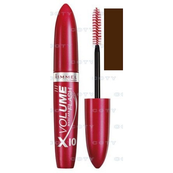Rimmel London Volume Flash Wimperntusche X10 10 x Volume, Braun 02 8 ml