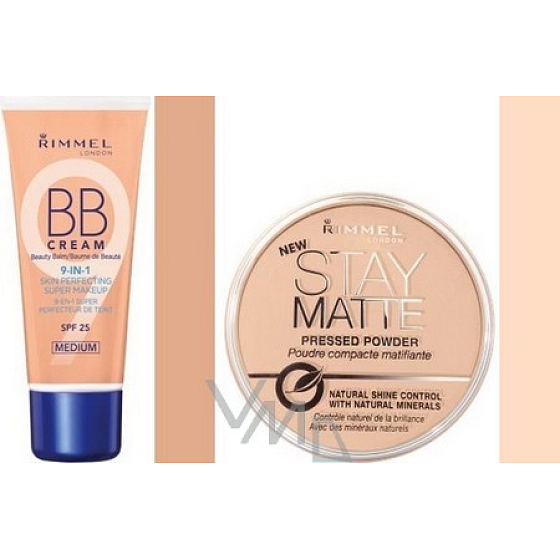 Rimmel London BB Schönheitsbalsam 02 Meidum 30 ml + Stay Matte Powder 14 g