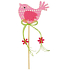 Filz Vogel rosa-weiß Dekor Aussparung 7cm + Spieße
