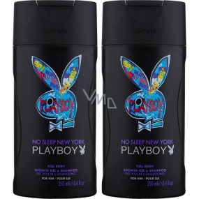 Playboy No Sleep New York 2in1 Duschgel und Shampoo für Männer 2 x 250 ml, Duopack