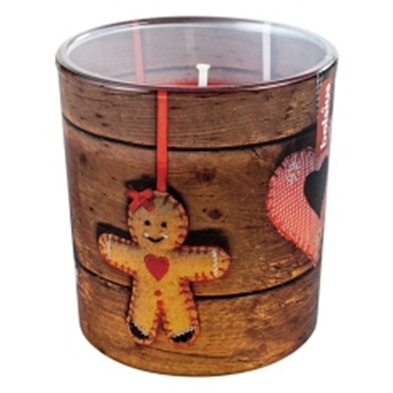 Bolsius Weihnachts-Lebkuchen-Duftkerze aus Glas 72 x 80 mm