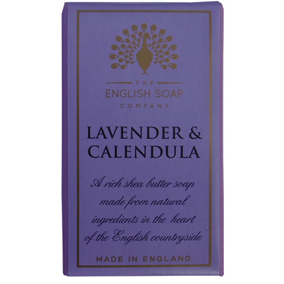 Englische Seife Lavendel & Calendula natürliche parfümierte Seife mit Sheabutter 200 g