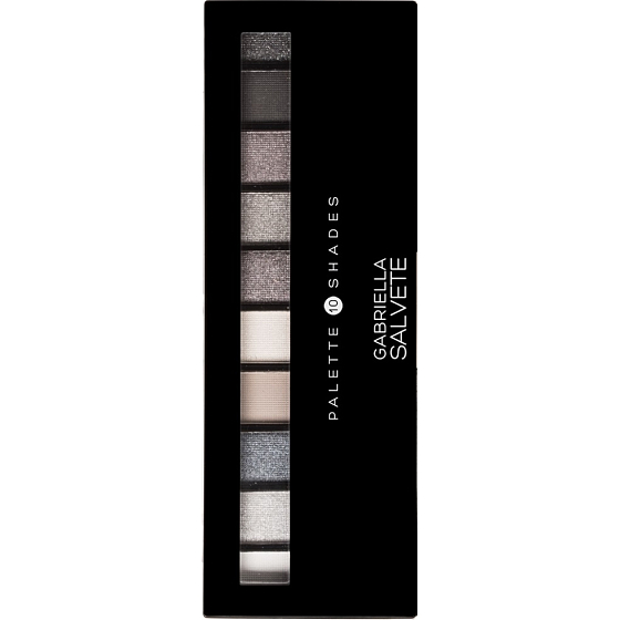 Gabriella Salvete Palette 10 Shades Lidschatten-Palette mit Spiegel und Applikator 03 Grau 12 g