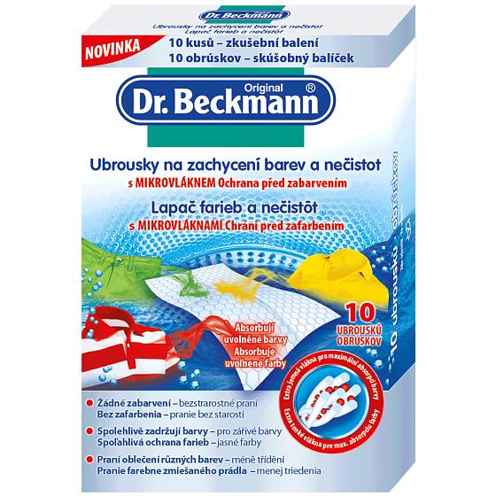 DR. Beckmann Servietten zum Einfangen von Farbe und Schmutz beim Waschen von 10 Stück