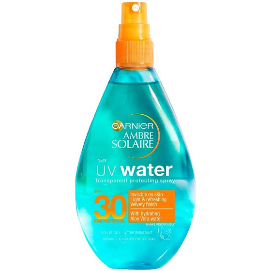 Garnier Ambre Solaire UV-Wasser LSF30 Sonnenschutz Klarwasserspray 150 ml