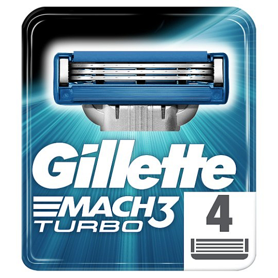 Gillette Mach3 Turbo Ersatzkopf 4 Stück für Herren