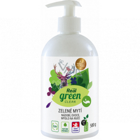 Real Green Clean 3 in 1 Waschmittel für Geschirr, Hände, Obst und Gemüse Spender 500 ml