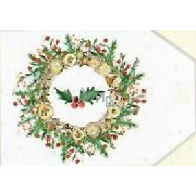 Nekupto Weihnachtsgeschenkkarten Kranz mit Stechpalme 5,5 x 7,5 cm 6 Stück