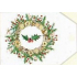 Nekupto Weihnachtsgeschenkkarten Kranz mit Stechpalme 5,5 x 7,5 cm 6 Stück