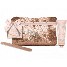 Grace Cole Sweet Vanilla & Almond Glaze Hand- und Körpercreme 50 ml + Nagelfeile + Kosmetiktasche, Kosmetikset für Damen