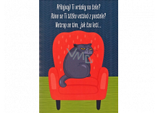 Albi Spielen Umschlag Geburtstagskarte Kater im Stuhl In der dummen Zeit Xindl X 14,8 x 21 cm