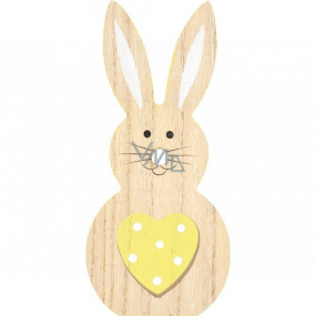 Kaninchen aus Holz mit gelbem Herz 20 cm
