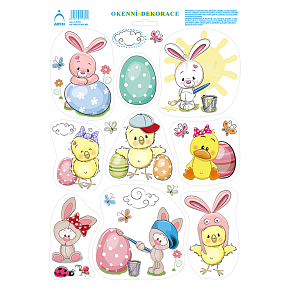 Bogen Osteraufkleber, klebefreie Fensterfolie Osterhase 33 x 24 cm