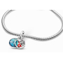 Sterling Silber 925 Disney Lilo & Stitch - Familie bedeutet, dass niemand zurückgelassen wird, 2in1 Familienarmband-Anhänger