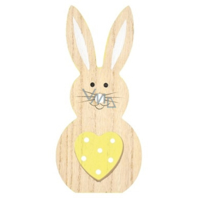 Kaninchen aus Holz mit gelbem Herz 16 cm