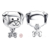 Charms Sterling Silber 925 Hund mit Knochen, Perle am Armband Haustier